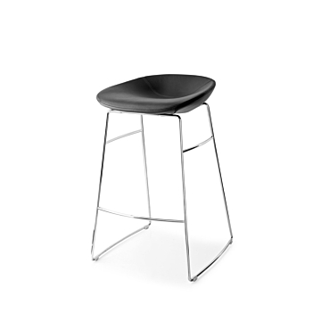 Calligaris Palm Upholstered Stool, Tall-Grey 596, Scuba