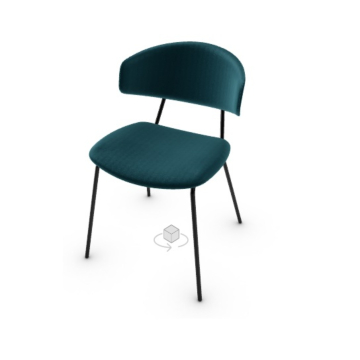 Calligaris Sophia Chair With Padded Seat And Back And Metal Frame