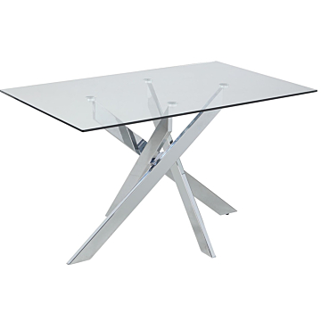 Chintaly Pixie Contemporary Square Glass Dining Table