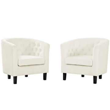 Modway Prospect 2 Piece Performance Velvet Armchair Set-Ivory