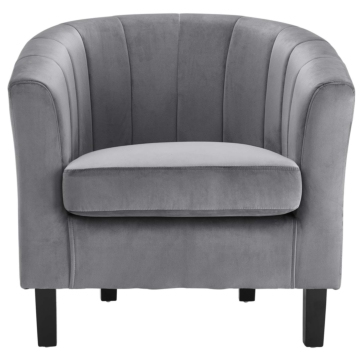 Modway Prospect Channel Tufted Performance Velvet Armchair-Gray