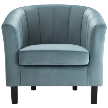 Modway Prospect Channel Tufted Performance Velvet Armchair-Light Blue