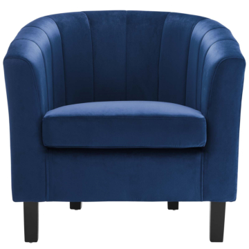 Modway Prospect Channel Tufted Performance Velvet Armchair-Navy Blue