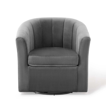 Modway Prospect Performance Velvet Swivel Armchair-Charcoal