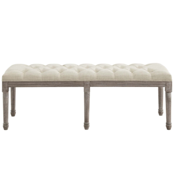 Modway Province French Vintage Upholstered Fabric Bench-Beige