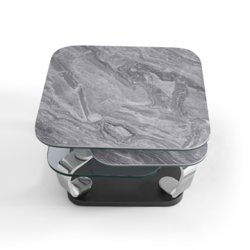 Quattro Rotating Coffee Table, Gray Ceramic | Creative Furniture