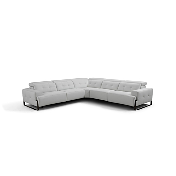 Incanto I772 Leather Sectional with Recliners, Light Grey