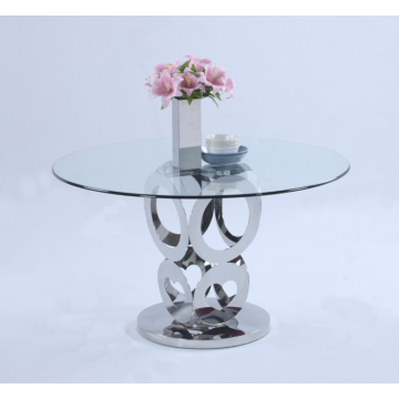 Chintaly Raegan Round Dining Table, $1,331.66, Chintaly, Transparent