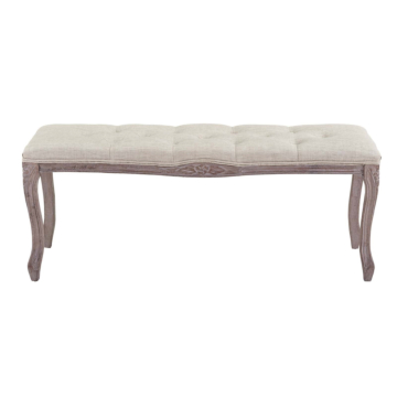 Modway Regal Vintage French Upholstered Fabric Bench-Beige