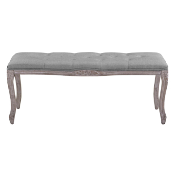 Modway Regal Vintage French Upholstered Fabric Bench-Light Gray