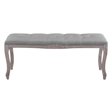 Modway Regal Vintage French Upholstered Fabric Bench-Light Gray