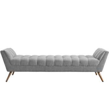 Modway Response Upholstered Fabric Bench-Expectation Gray