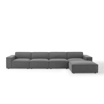 Modway Restore 5-Piece Sectional Sofa-Charcoal