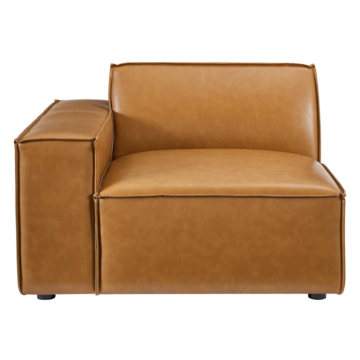 Modway Restore Left-Arm Vegan Leather Sectional Sofa Chair-Tan