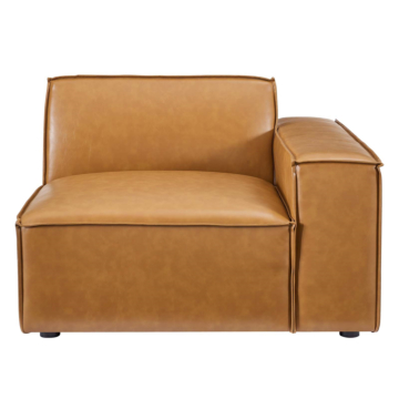 Modway Restore Right-Arm Vegan Leather Sectional Sofa Chair-Tan