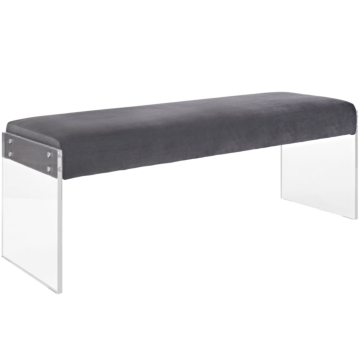 Modway Roam Performance Velvet Bench-Gray