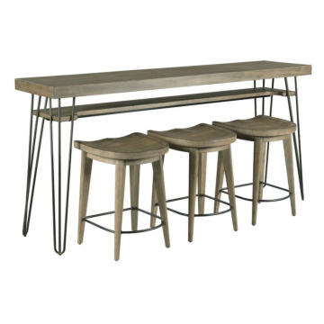 Hammary Sanbern Bar Console With Three Stools