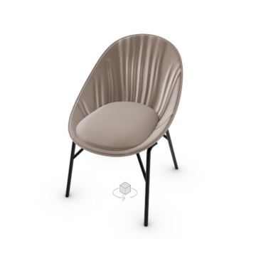 Calligaris Lilly Upholstered Armchair With Metal Frame