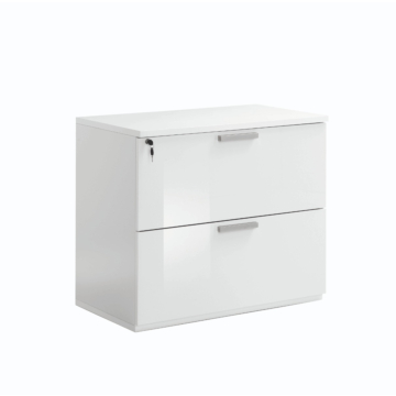 Sedona 2-Drawer File Cabinet, White High Gloss | Delivery lead time 20 Weeks.