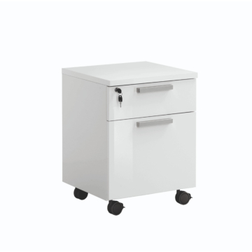 Sedona 2-Drawer Pedestal with Wheels, White High Gloss | ALF (+) DA FRE