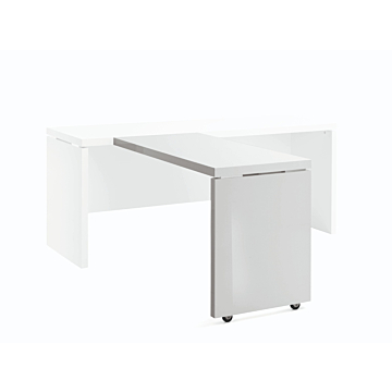 Sedona 47" Sliding Return Desk, White High Gloss | Delivery lead time 20 Weeks.