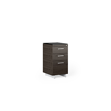 BDI Sequel 20  6114  3-Drawer File Cabinet-Charcoal/Satin Nickel