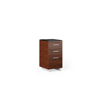 BDI Sequel 20  6114  3-Drawer File Cabinet-Chocolate Walnut/Satin Nickel