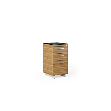 BDI Sequel 20  6114  3-Drawer File Cabinet-Walnut/Satin Nickel