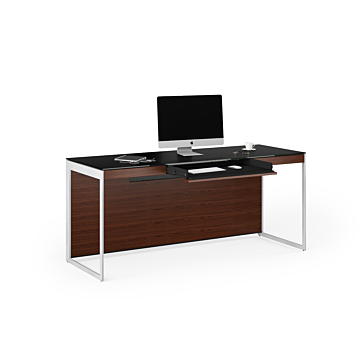 BDI Sequel 20  6101 Desk-Chocolate Walnut/Satin Nickel