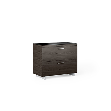 BDI Sequel 20  6116 Lateral File Cabinet-Charcoal/Satin Nickel