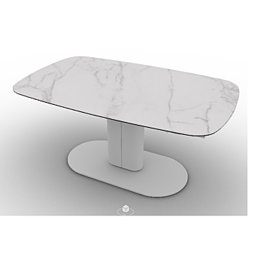 Calligaris Cameo Table With An Extendable Elliptical Top And Central Metal Base