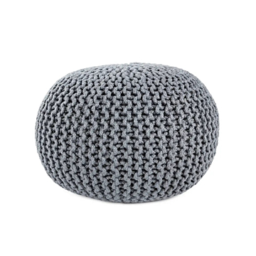 Vibe by Jaipur Living Asilah Indoor/ Outdoor Solid Round Pouf-Slate