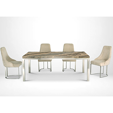 Stone International Stilo Dining Table with Thick Boxed Edge Top
