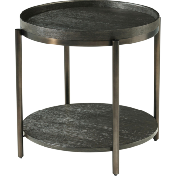 Theodore Alexander Repose 24" Wide Round Side Table-Charcoal