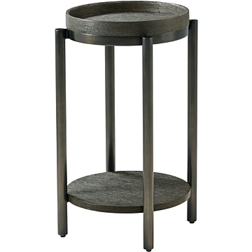 Theodore Alexander Repose 14" Wide Round Side Table-Charcoal