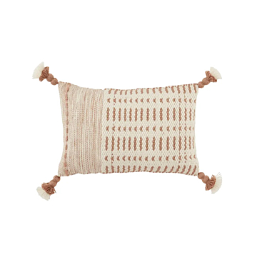 Jaipur Living Calvert Tribal Ivory Indoor/ Outdoor Lumbar Pillow 13X21 inch-Tan