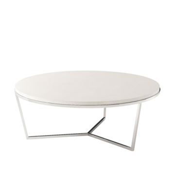 Theodore Alexander Fisher Round Cocktail Table, Shagreen