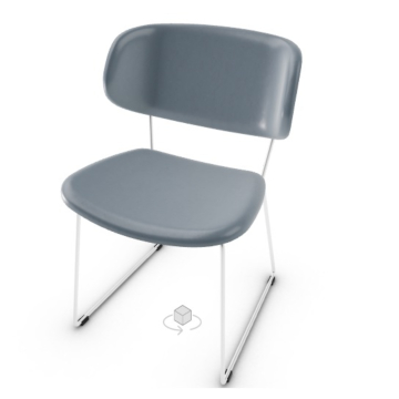 Calligaris Claire Metal Chair With Upholstered Seat And Backrest