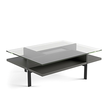 BDI Terrace 1152 Rectangular Coffee Table, Charcoal Stained Ash