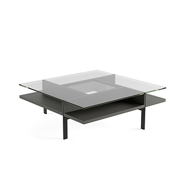 BDI Terrace 1150 Square Coffee Table, Charcoal Stained Ash