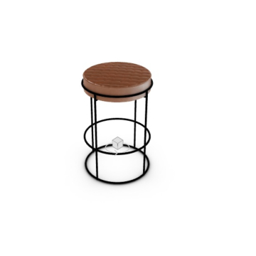 Calligaris Atollo Stool With Upholstered And Quilted Seat And Metal Frame