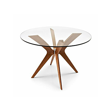 Calligaris Tokyo CS18-FD120 modern table with round top and wooden legs | Made to Order