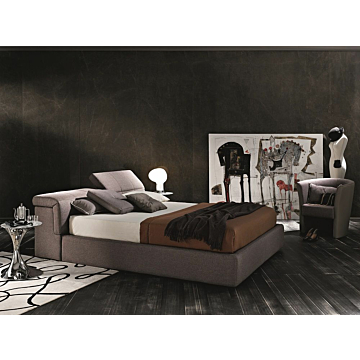 Tower Modern Storage Bed in Taupe Fabric by J&M Furniture, $3,000.00, J & M Furniture, Taupe