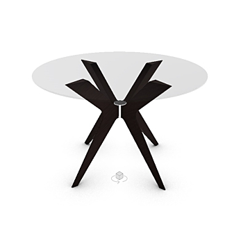 Calligaris Tokyo Table With Round Fixed Top And Wooden Legs