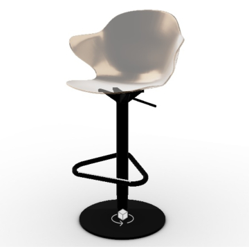 Calligaris Saint Tropez Stool With Plastic Seat Shell And Swivelling Base Adjustable In Height Base