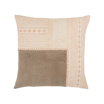 Vibe by Jaipur Living Ayami Light Pink/ Gray Tribal Down Throw Pillow 20 inch