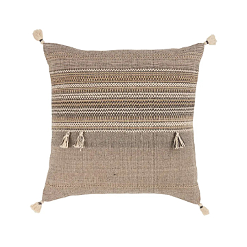 Vibe by Jaipur Living Cainen Brown/ Cream Striped Down Throw Pillow 20 inch