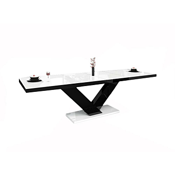 Cortex Victoria Dining Table, White Top and Black Legs