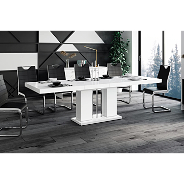 Cortex Nossa High Gloss Dining Table With Extension-White