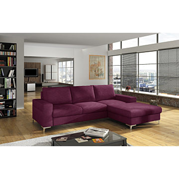 Cortex Lens Sleeper Sectional Sofa, Right Facing Chaise, Cherry